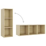 vidaXL Meubles TV 3 Pièces Chêne sonoma 107x35x37 cm Bois d'ingénierie
