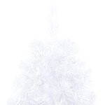 vidaXL Demi-arbre de Noël artificiel pré-éclairé et boules blanc 150cm