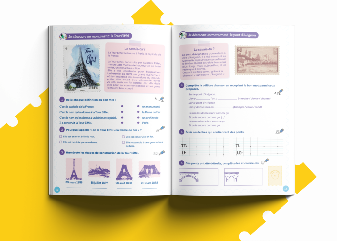 Contenu carnet de vacances CP>CE1 La Poste