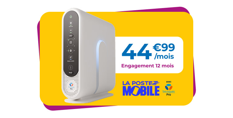 44,99€ par mois - Engagement 12 mois - La Poste mobile