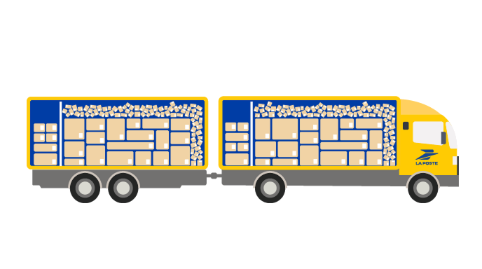 chargement en vrac rangé + caisses mobiles