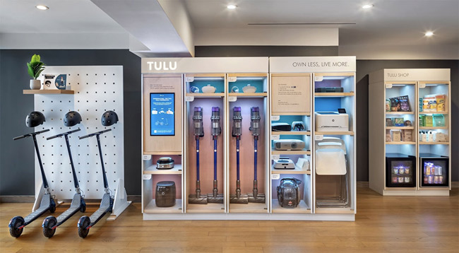 Avec TULU, il est possible de louer un aspirateur ou une imprimante dans le hall de son immeuble
