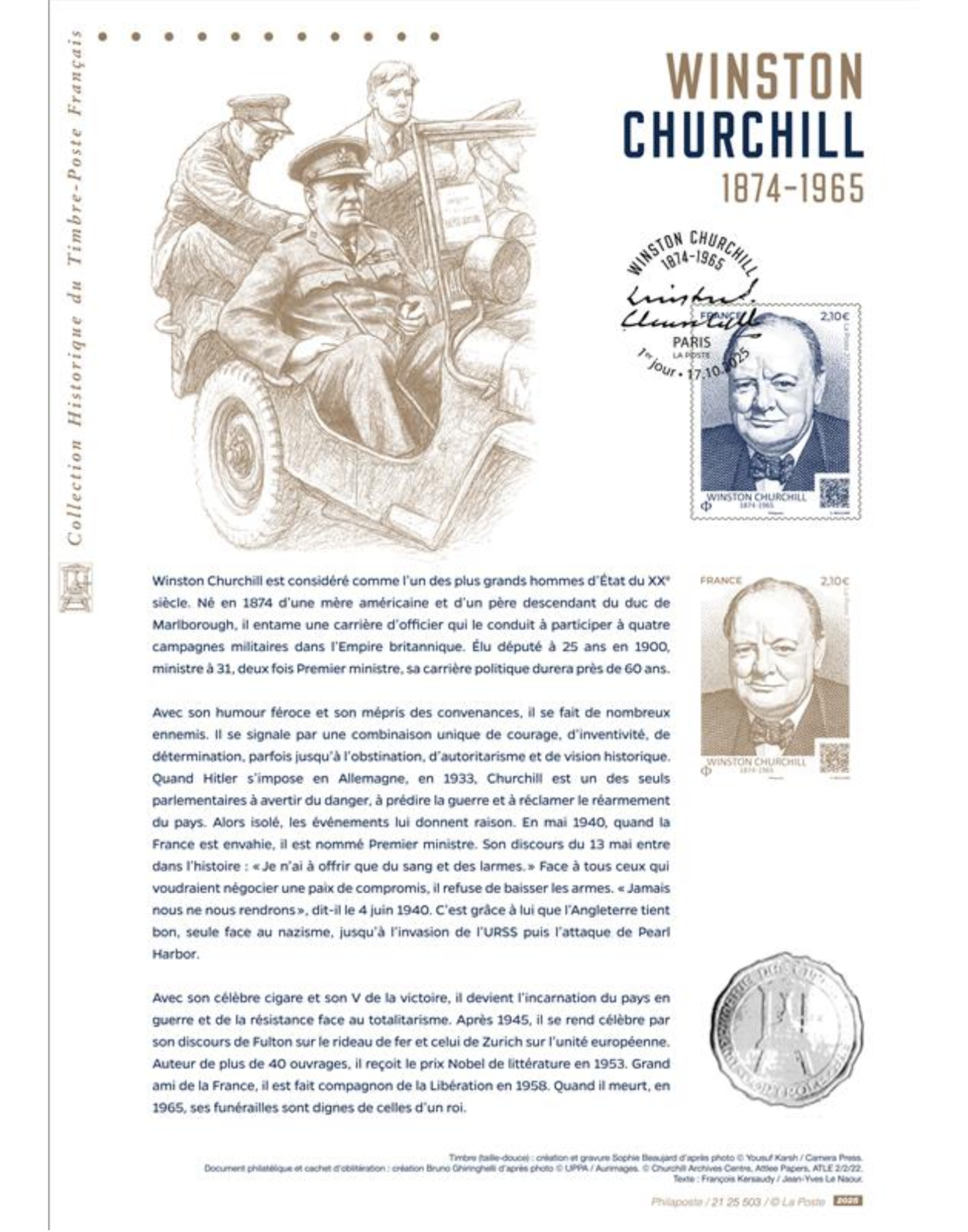 document philatélique winston churchill ia