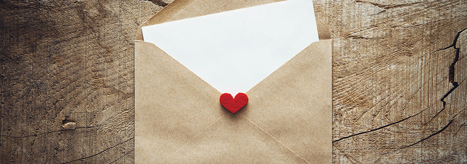 lettre avec un cœur