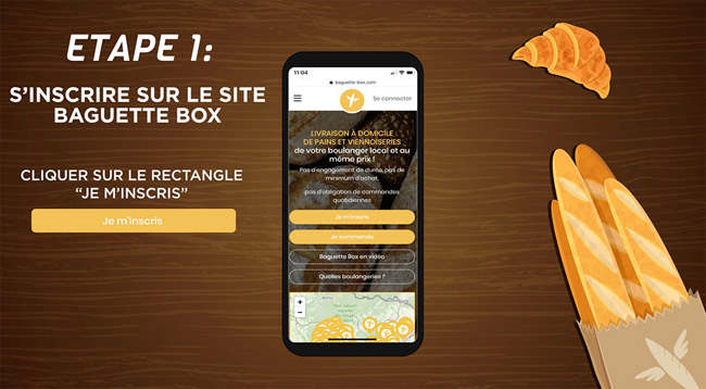 Baguette Box livre à domicile pain et croissants