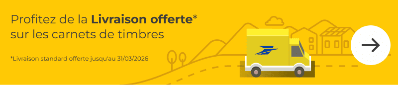 Profitez de la livraison standard offerte jusqu'au 31 mars 2026 sur tous les carnets de Beaux timbres