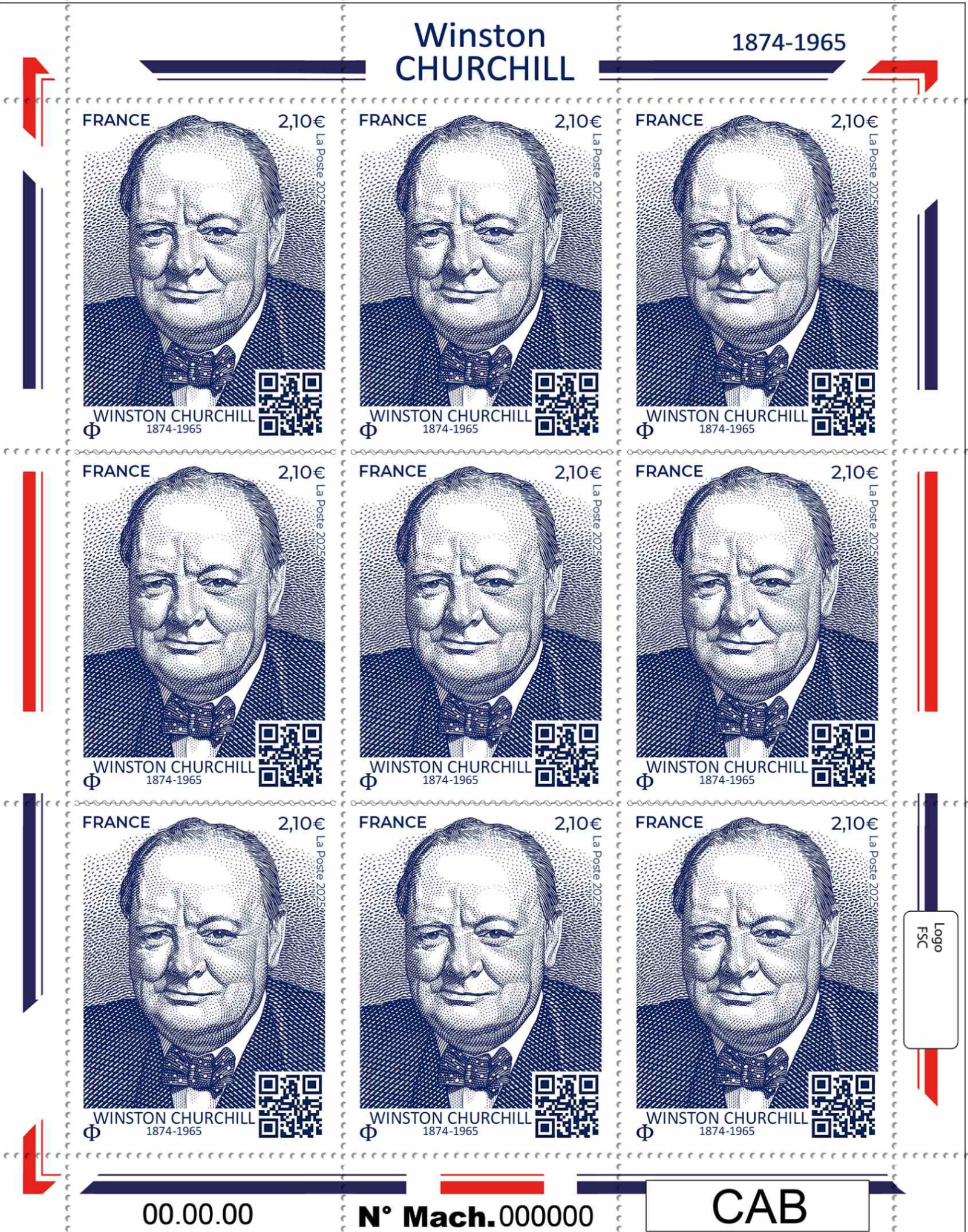 carnet de timbres winson churchill ia
