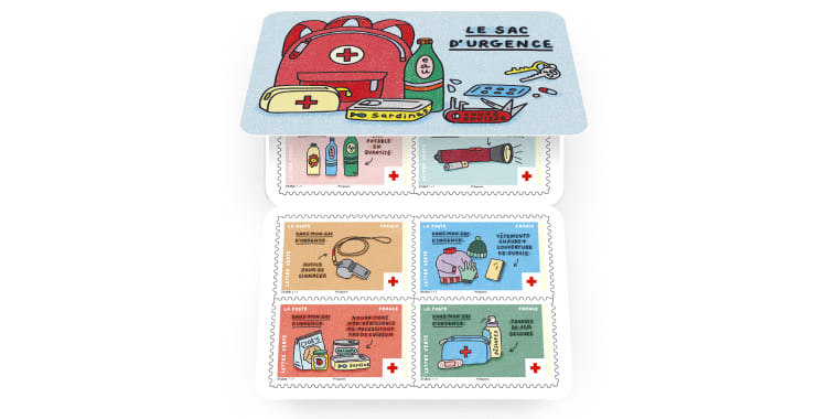 Carnet de 10 timbres Croix-Rouge