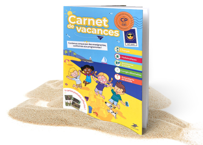 Découvrez notre nouvelle collection de cahiers de vacances, intitulée &quot;Carnet de vacances&quot;