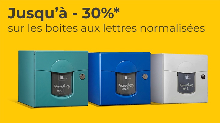 Jusqu&apos;à -30% sur les boites aux lettres normalisées