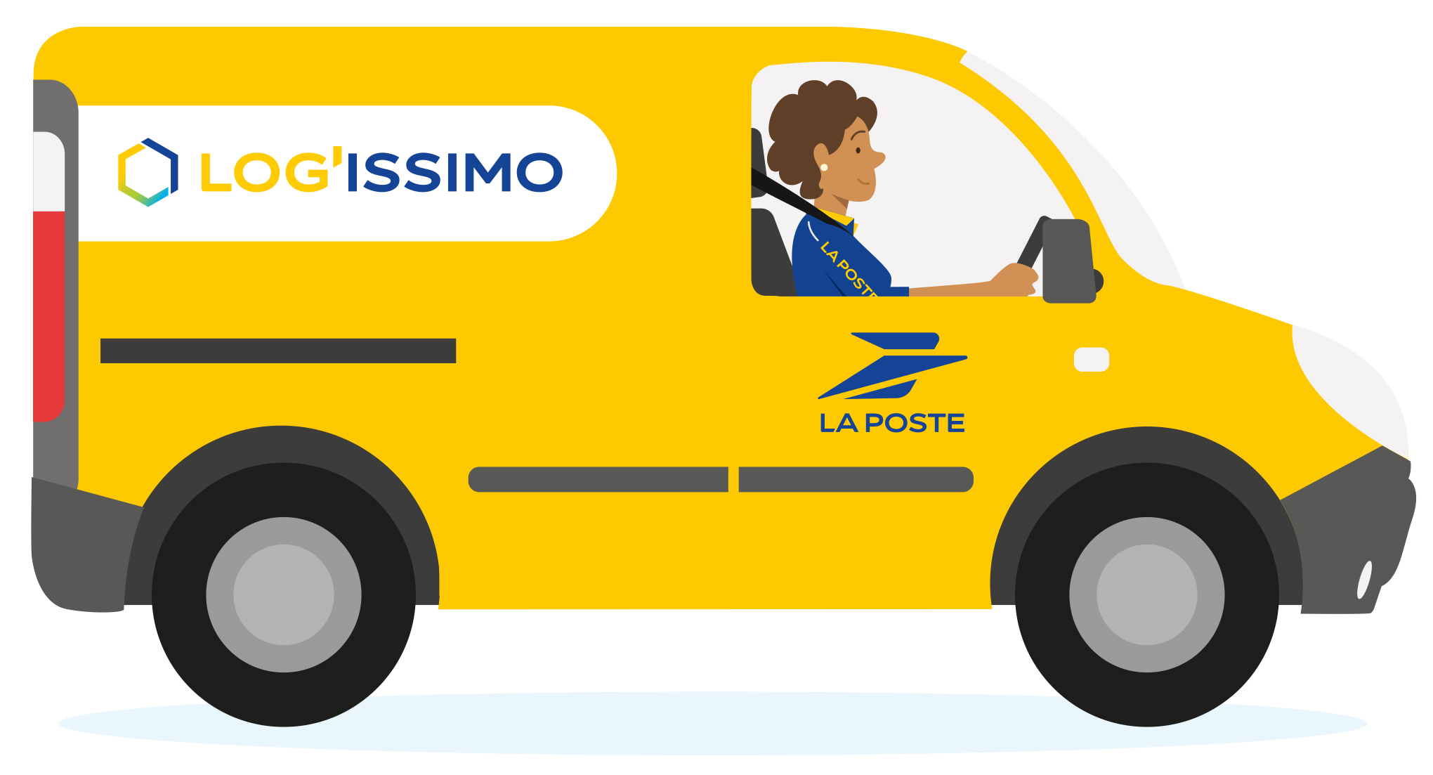 Illustration d'une camionnette jaune Log'issimo 