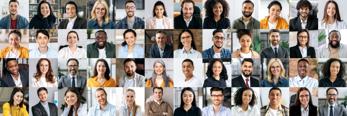 1 mur de visages de personnes