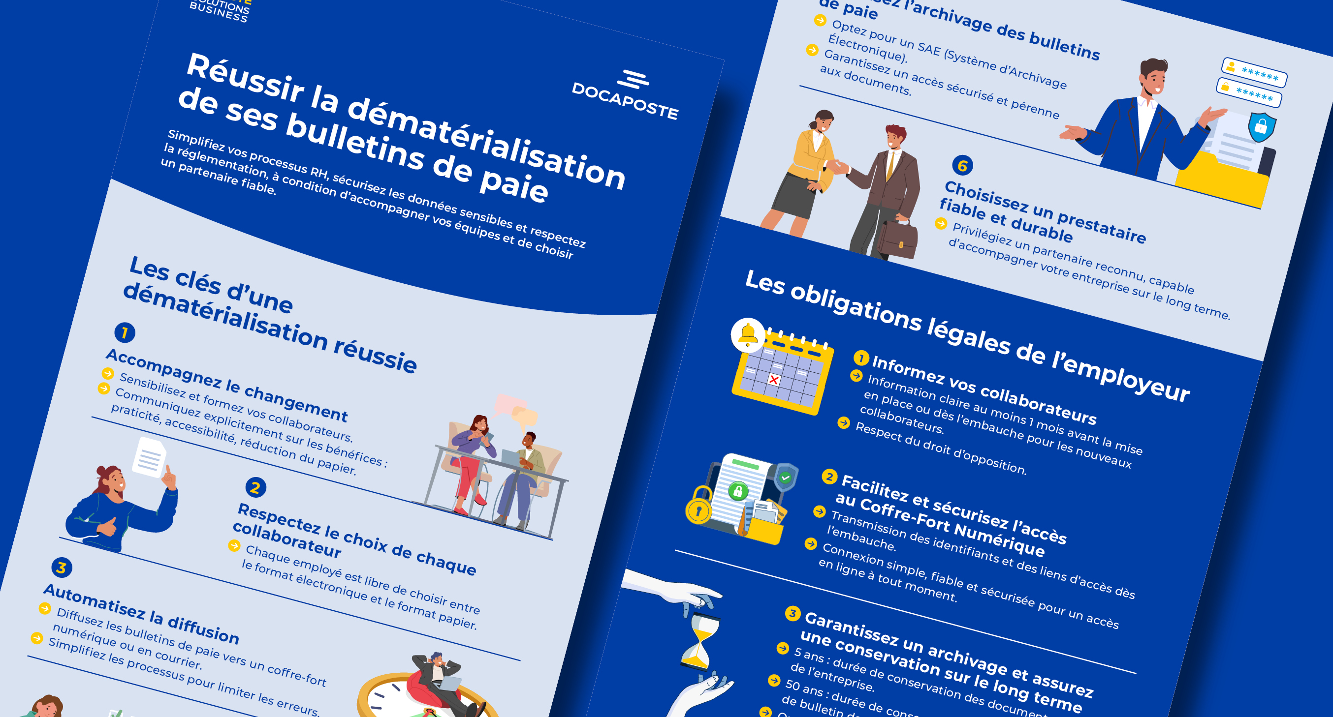échantillon de l'infographie reussir la dematerialisation du bulletin de paie.
