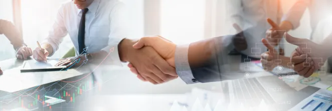 Des interactions de management dans un bureau en surimpression