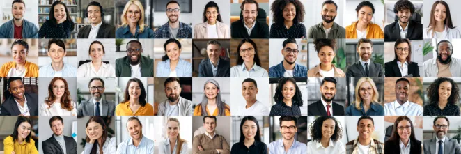1 mur de visages de personnes