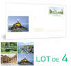 Prêt-à-Poster - Lettre verte - 20g - Sites touristiques - Enveloppes en lot de 4 