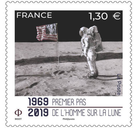 Timbre - 1969-2019 Premier pas de l'homme sur la Lune - Lettre Prioritaire