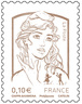 Feuille de 100 timbres Marianne - Brun