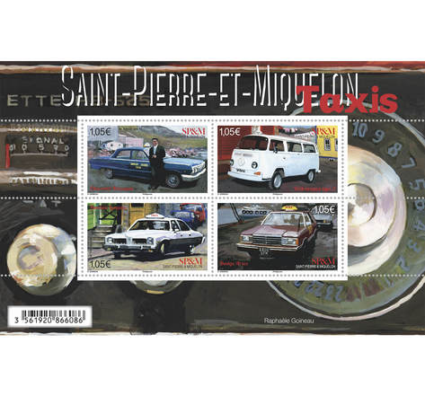 Bloc 4 timbres Saint-Pierre-et-Miquelon - Les taxis