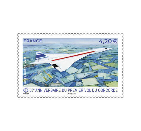 Timbre - 50 ans du premier vol du Concorde - Lettre Prioritaire
