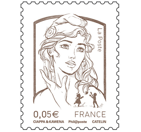 Feuille de 100 timbres Marianne - Bistre