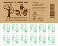 Carnet de 12 timbres Marianne - Vert - Couverture Le Timbre Vert
