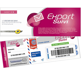 50 étiquettes EXPORT SUIVI international sticker europe monde lettre suivie 
