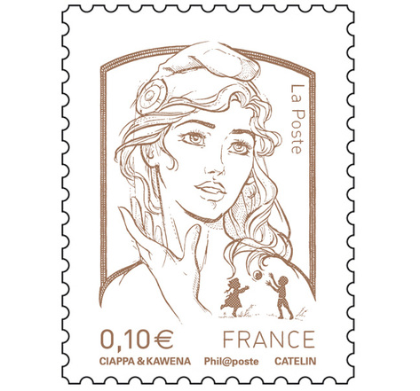 Feuille de 100 timbres Marianne - Brun