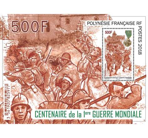 Timbre - Polynésie Française - Bloc Centenaire 1ère Guerre Mondiale