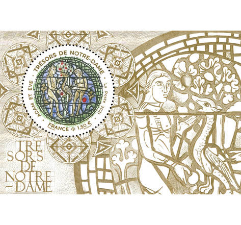 Bloc 1 timbre - Trésors de Notre Dame - 2021 - Lettre Prioritaire Internationale