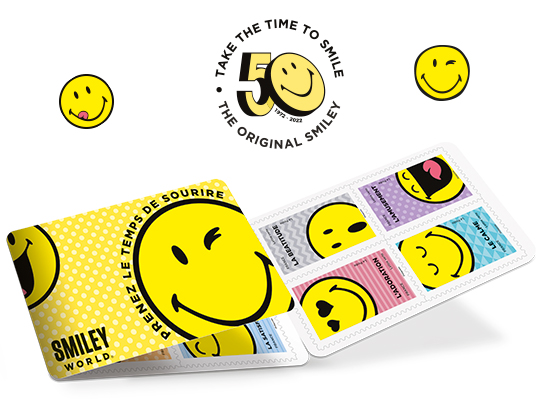 Carnet de 12 timbres Smiley