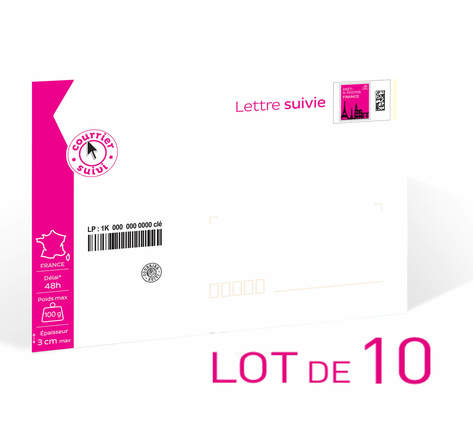 Prêt-à-Poster - Lettre Suivie - 100g - Format C5 - Enveloppe en lot de 10