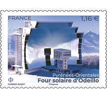 Timbre - Pyrénées-Orientales - Four solaire d'Odeillo - Lettre verte