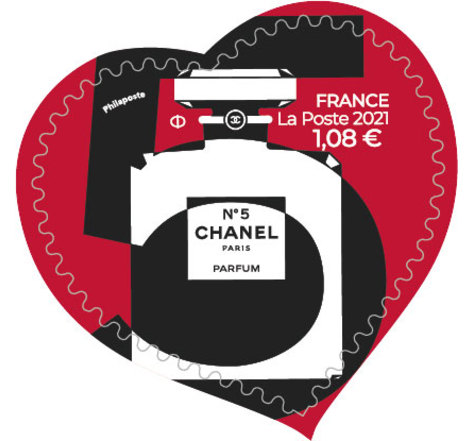 Timbre cœur - Chanel - Lettre verte - 20g