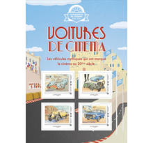 Collector 4 timbres - Voitures de cinéma - Angoulême - Lettre Verte