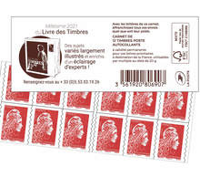 Carnet 12 timbres Marianne l'engagée - Lettre Prioritaire - Couverture Livre des timbres de l'année 2021