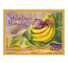 Timbre Polynésie Française - Senteur Banane - 100F