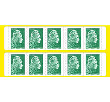 Carnet 10 timbres Marianne l'engagée - Lettre verte