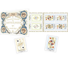 Carnet de 12 timbres - Collection Louis XV de cartes à jouer - Lettre Verte