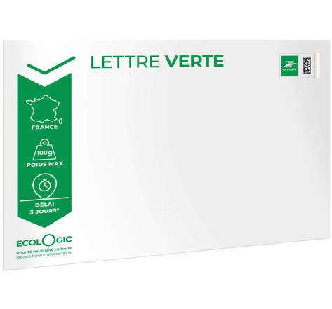 Prêt-à-Poster - Lettre Verte - 100g - Format C5 - Enveloppe à l'unité