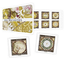 Carnet 12 timbres - Aux pays des Merveilles - Assiettes - Lettre Verte