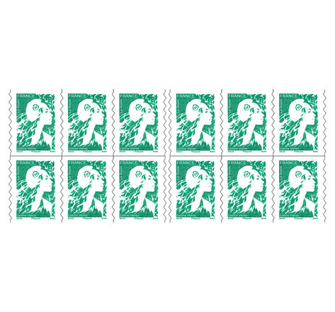 Carnet 12 timbres Marianne de l'avenir - Lettre verte