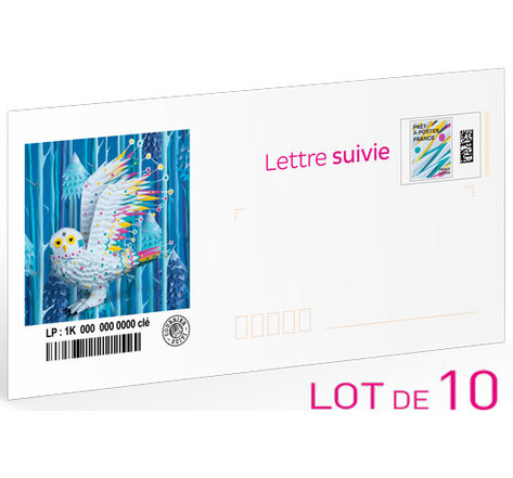 Prêt-à-Poster - Lettre Suivie - 20g - Lot de 10 - Edition limitée Chouette fantastique