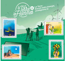 Bloc 4 timbres - La Terre et les Hommes 2022 - Lettre Verte
