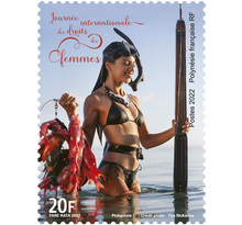 Timbre Polynésie Française - Journée internationale des droits des femmes - Pêche