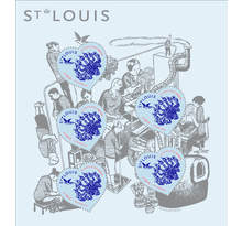 Bloc 5 timbres cœur - Saint Louis - Lettre Verte