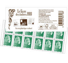 Carnet 12 timbres Marianne l'engagée - Lettre verte - Couverture Livre des timbres