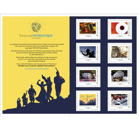 Collector 8 timbres - Festival Interceltique de Lorient 2022 - Lettre Verte