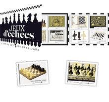 Carnet 12 timbres - Jeux d'échecs - Lettre verte