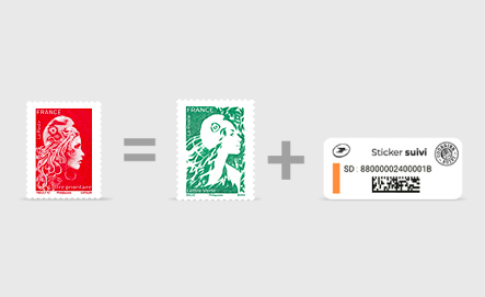 1 timbre Lettre verte suivie contre 1 timbre Lettre prioritaire